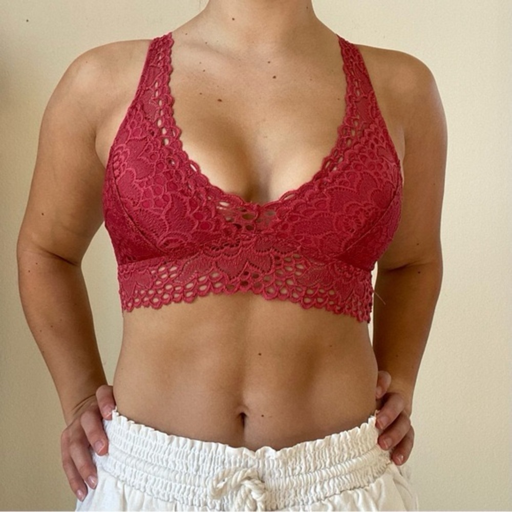 Aerie Deep Red Lace Bralette